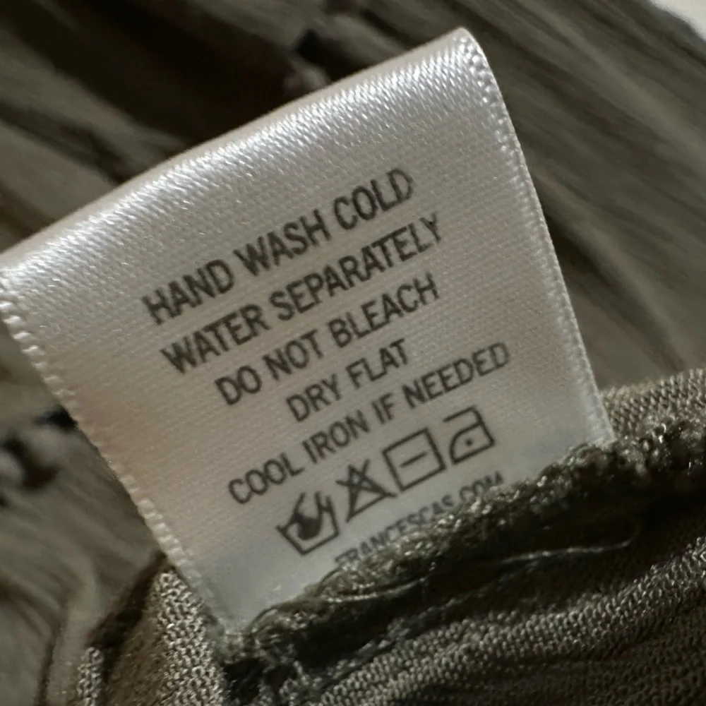 Blue Rain | Embroidered Olive Green Women's Shorts Sleeve Rayon Peplum Top - Picture 8 of 15